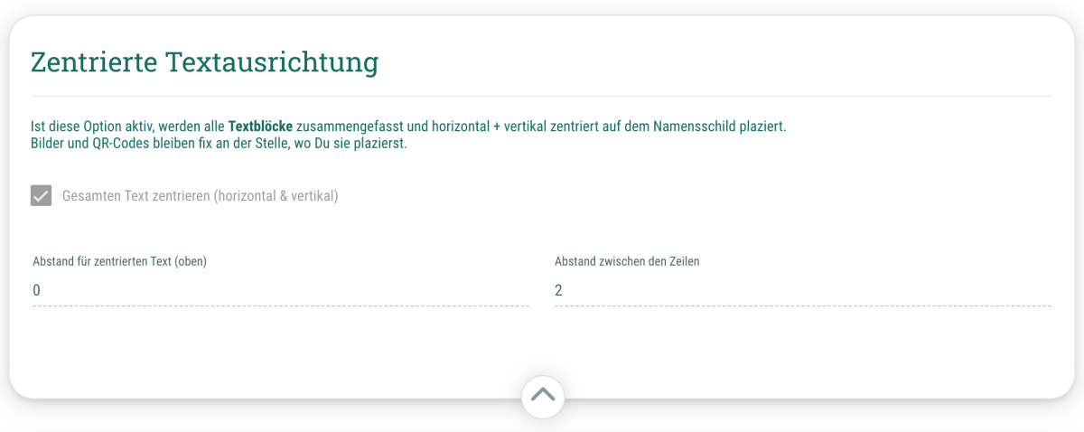 Zentrierte Ausrichtung - 