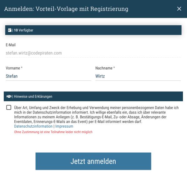 Vorteile mit Vorregistrierung anlegen Vorteile im Backend anlegen und Vorteilspartner zuweisen